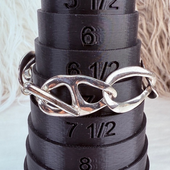 Vintage Silvertone, chunky chain, toggle closure bracelet - Picture 4 of 6